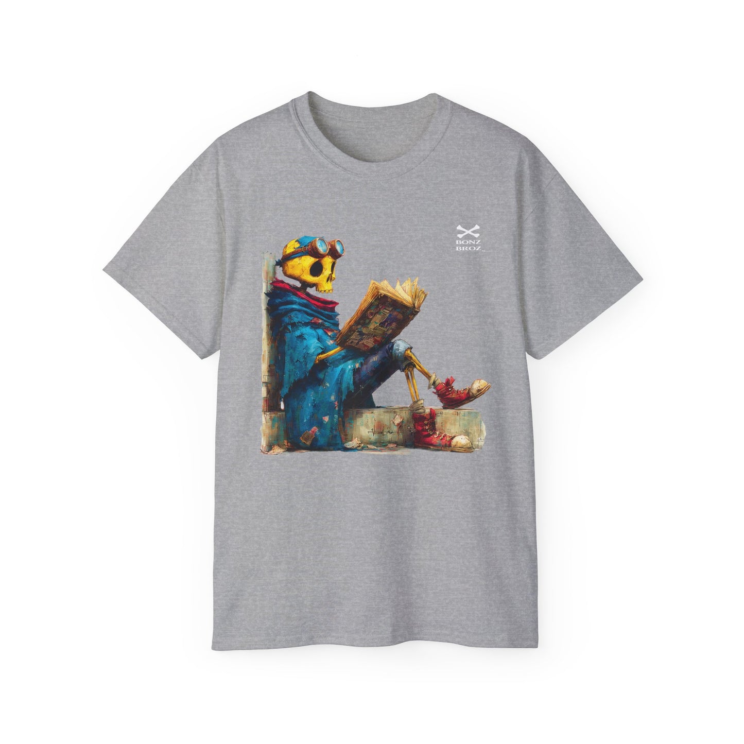 Skeleton Reading Book Tee