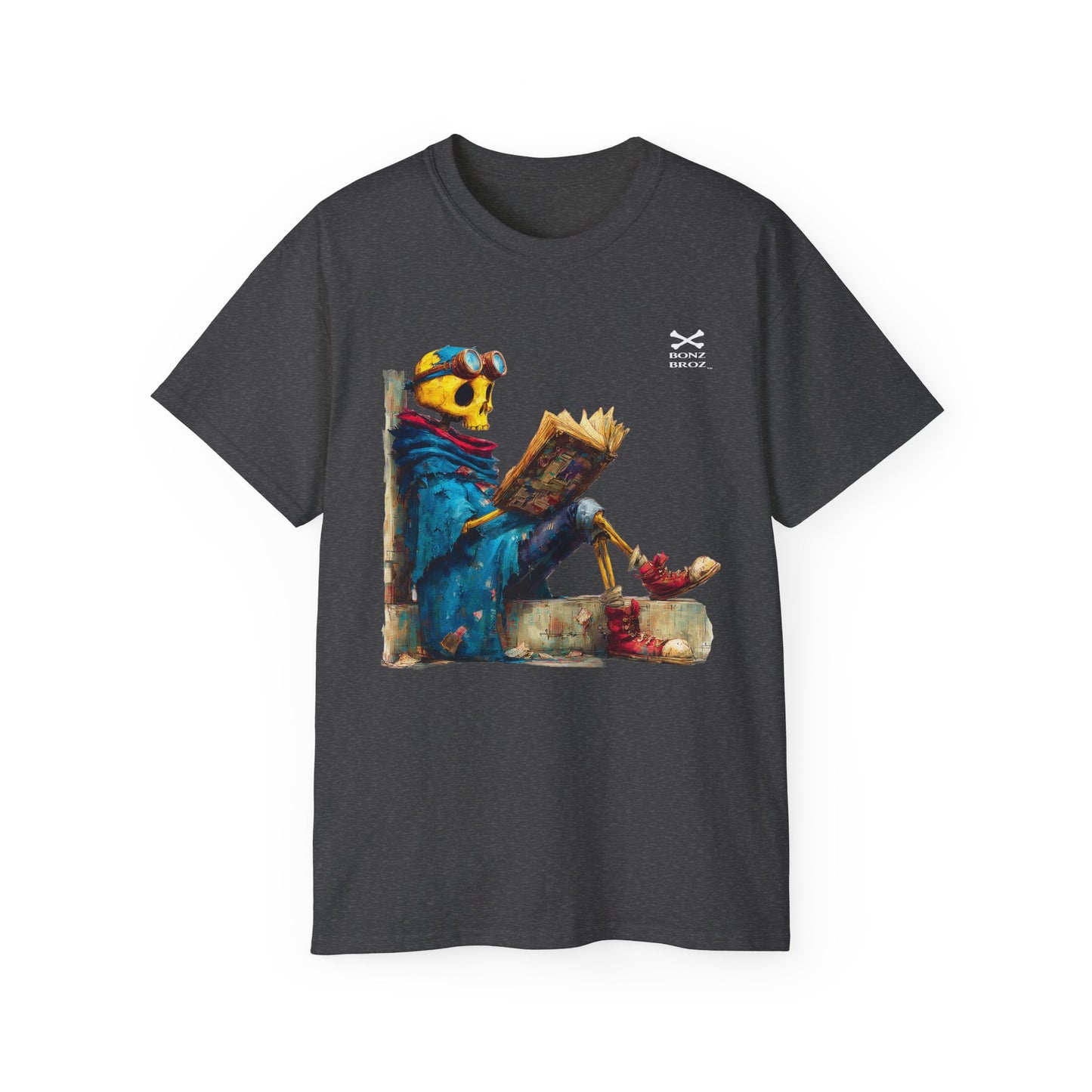 Skeleton Reading Book Tee