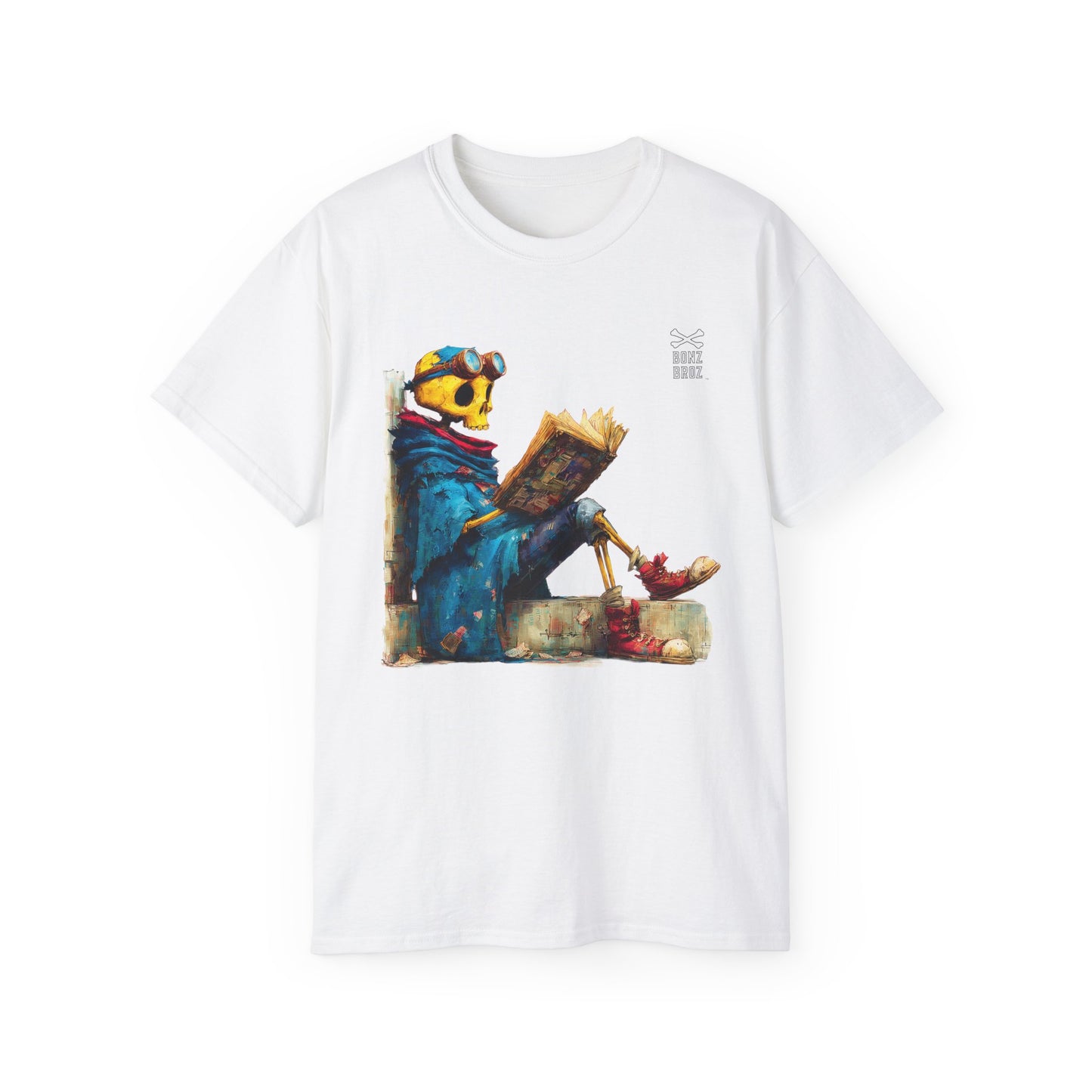 Skeleton Reading Book Tee
