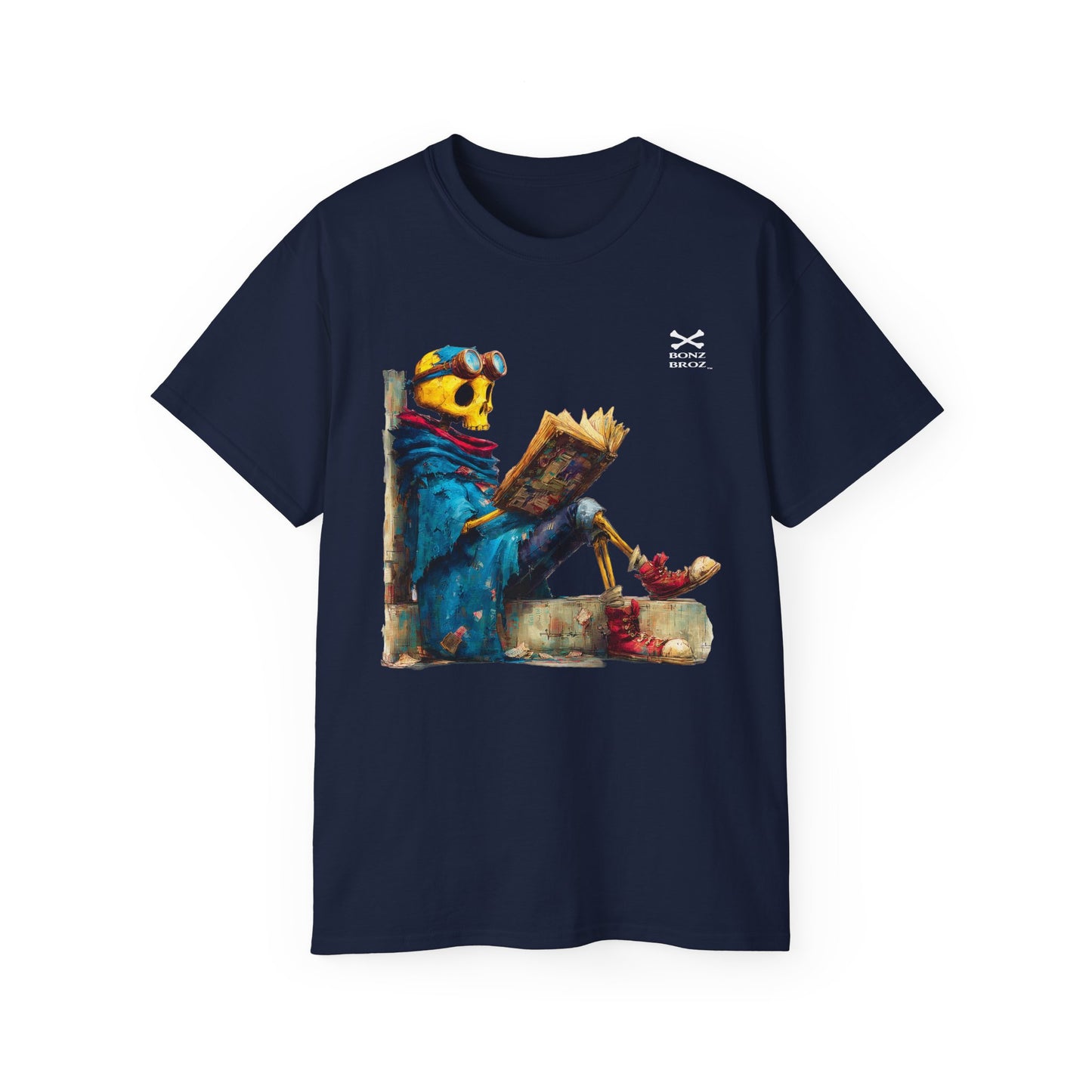 Skeleton Reading Book Tee