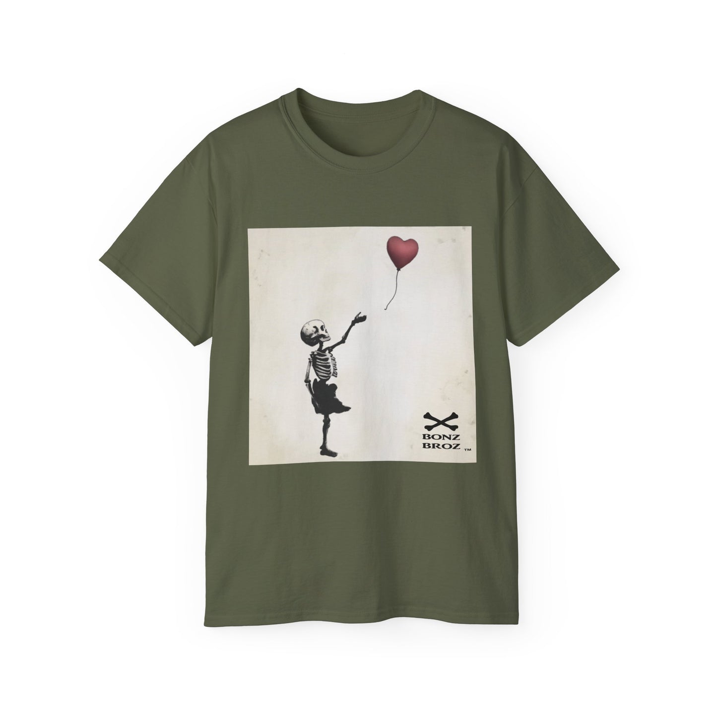 Skeleton Banksy Style Graphic Tee