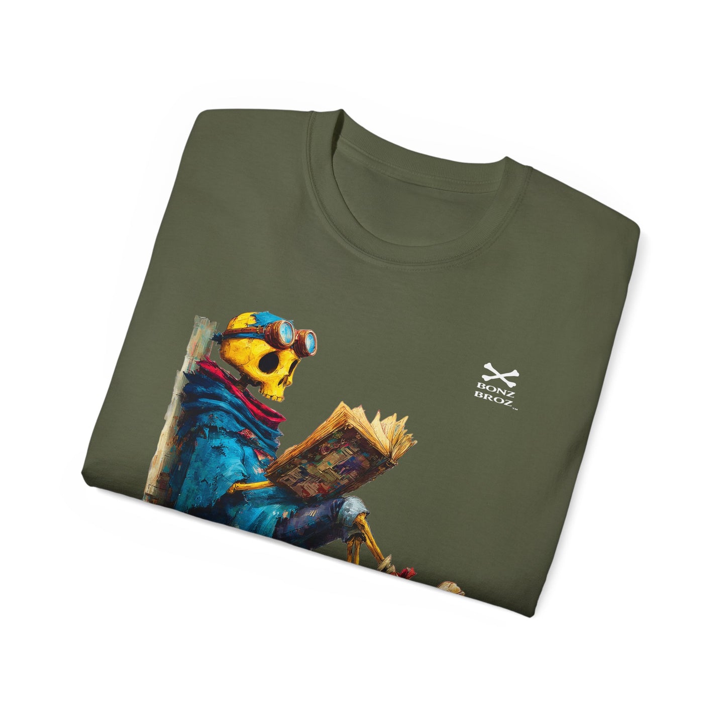Skeleton Reading Book Tee