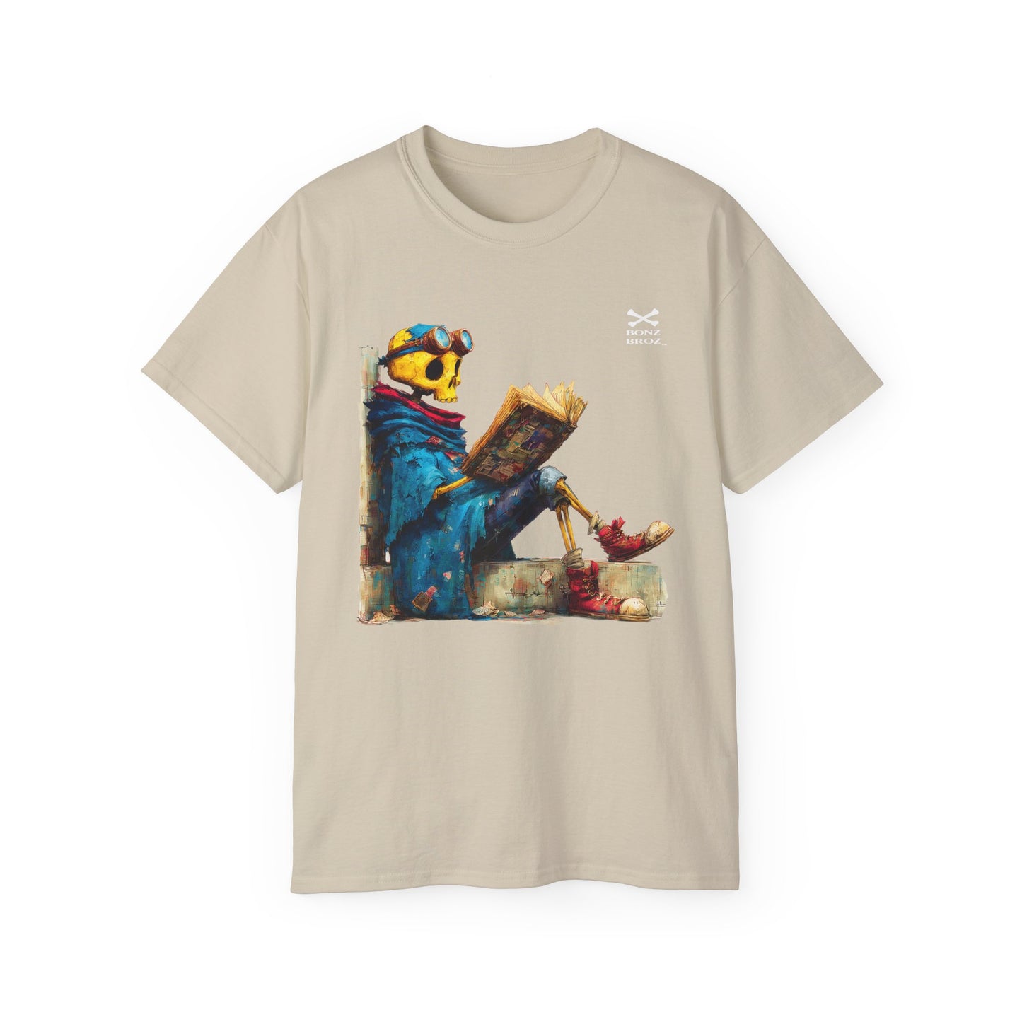 Skeleton Reading Book Tee