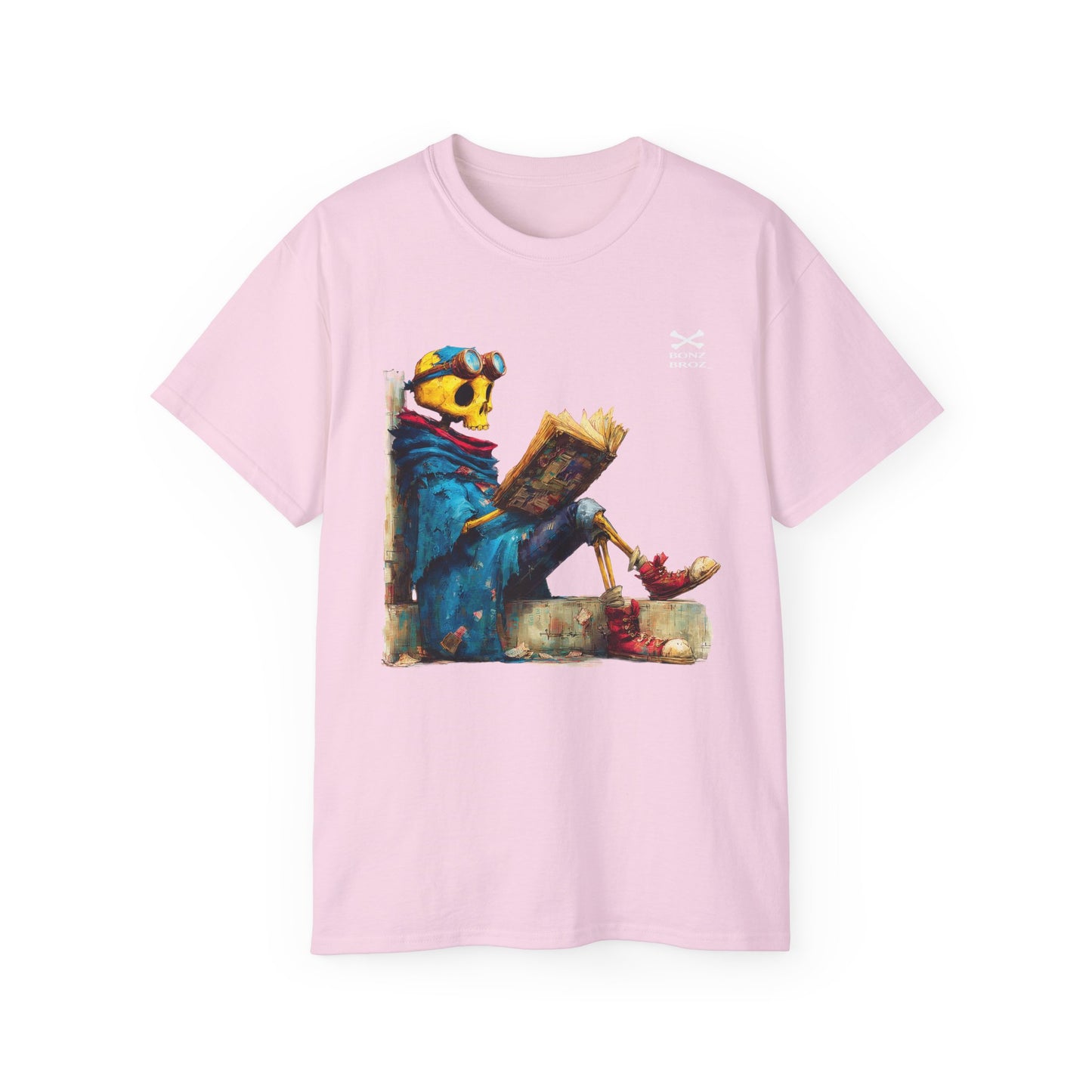 Skeleton Reading Book Tee
