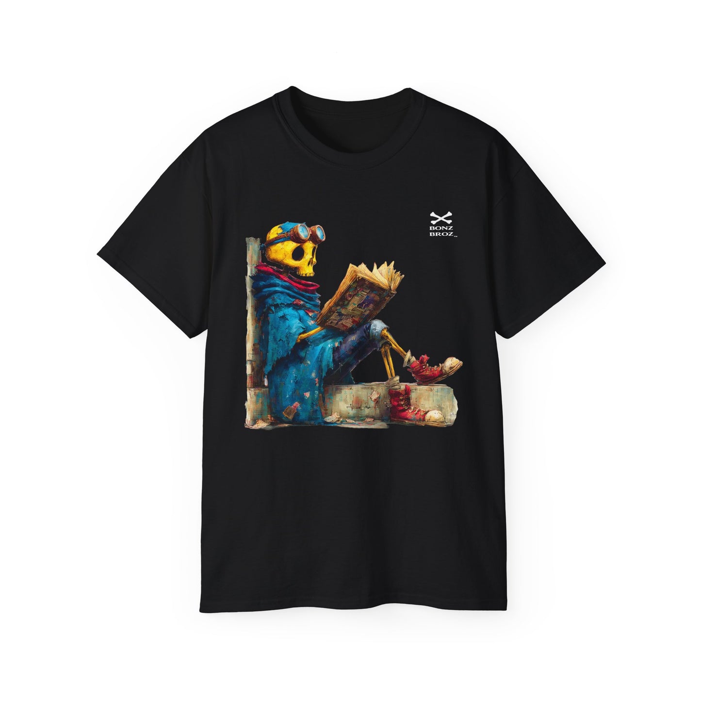 Skeleton Reading Book Tee