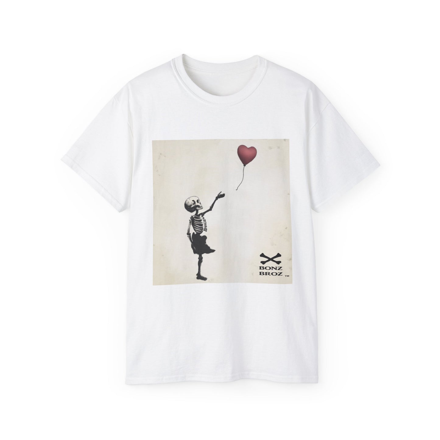 Skeleton Banksy Style Graphic Tee