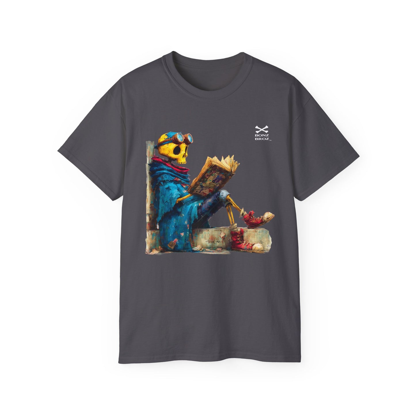 Skeleton Reading Book Tee
