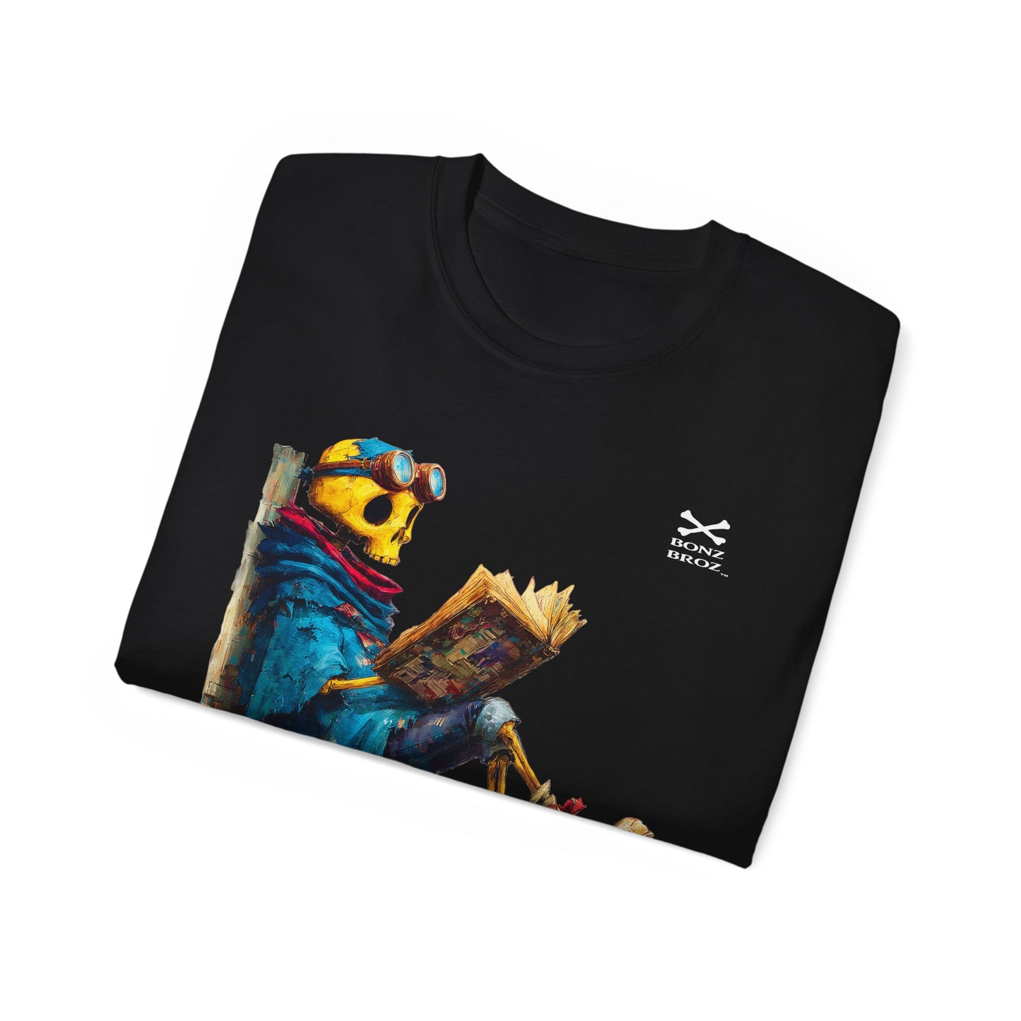 Skeleton Reading Book Tee