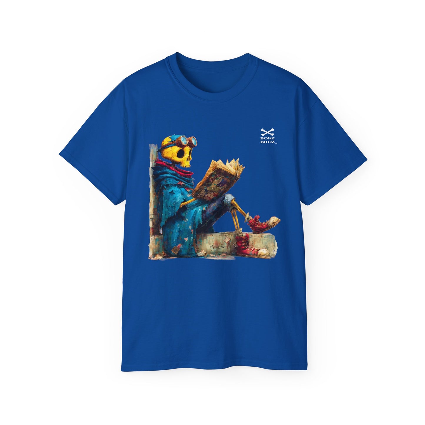 Skeleton Reading Book Tee