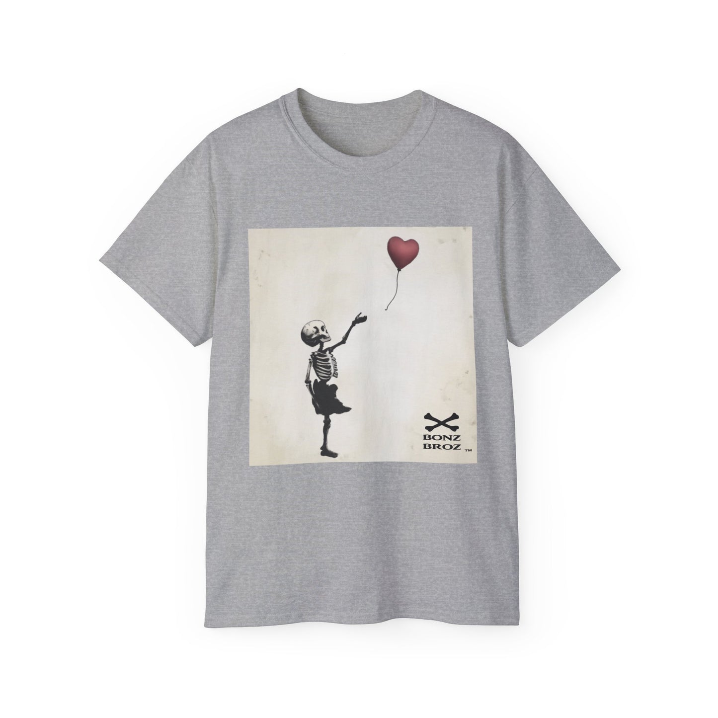 Skeleton Banksy Style Graphic Tee