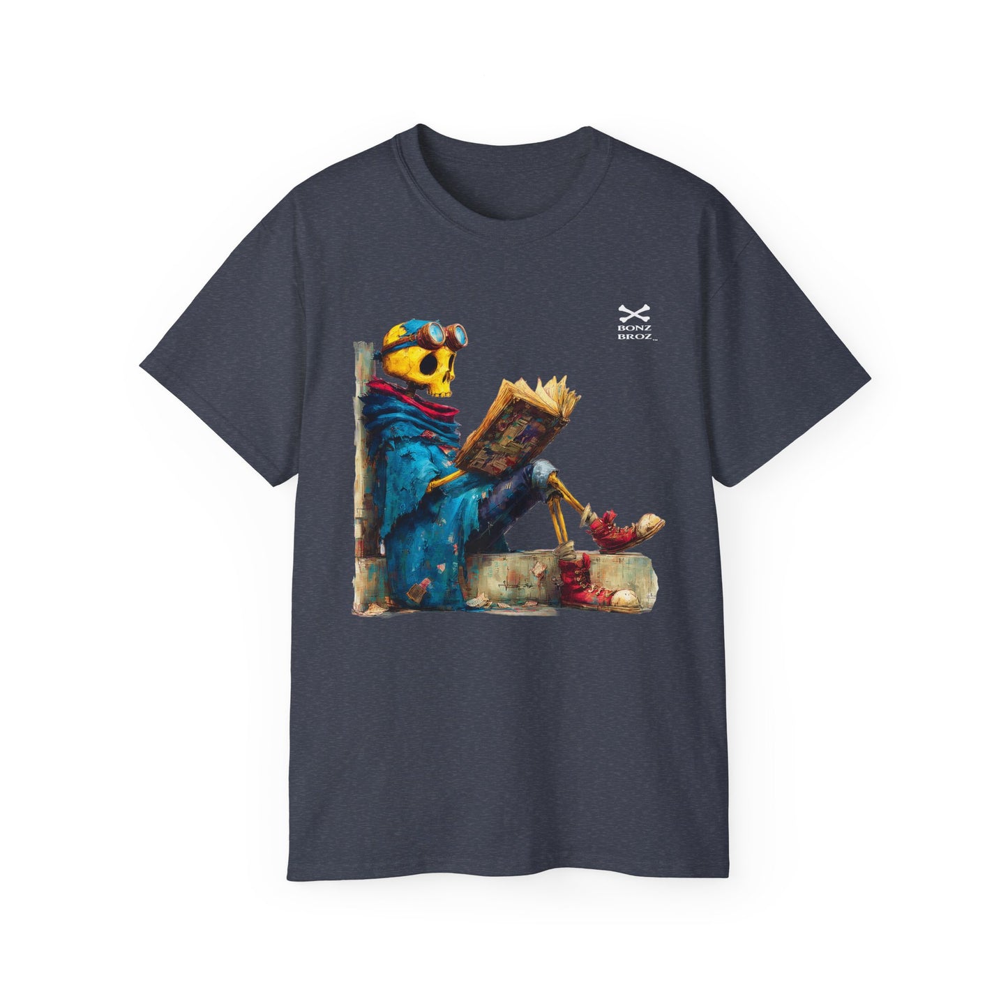 Skeleton Reading Book Tee