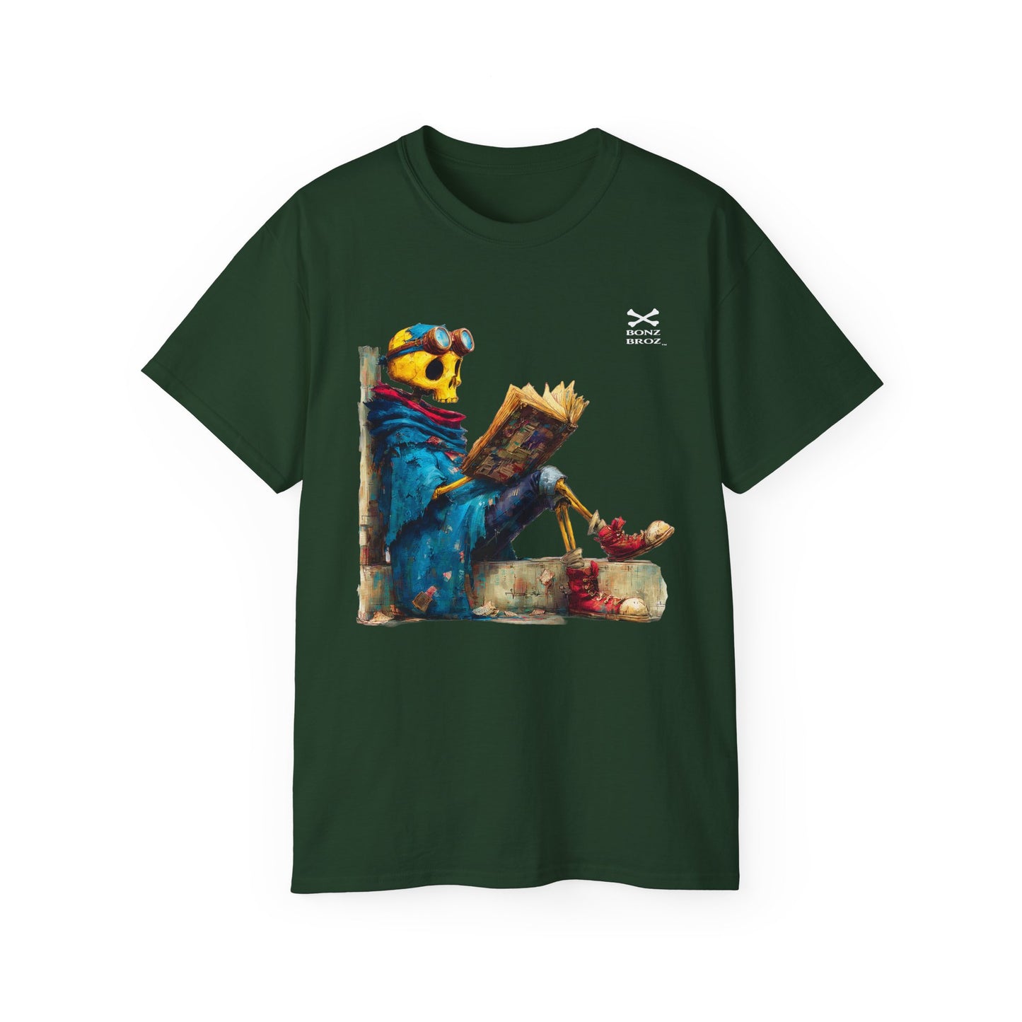 Skeleton Reading Book Tee
