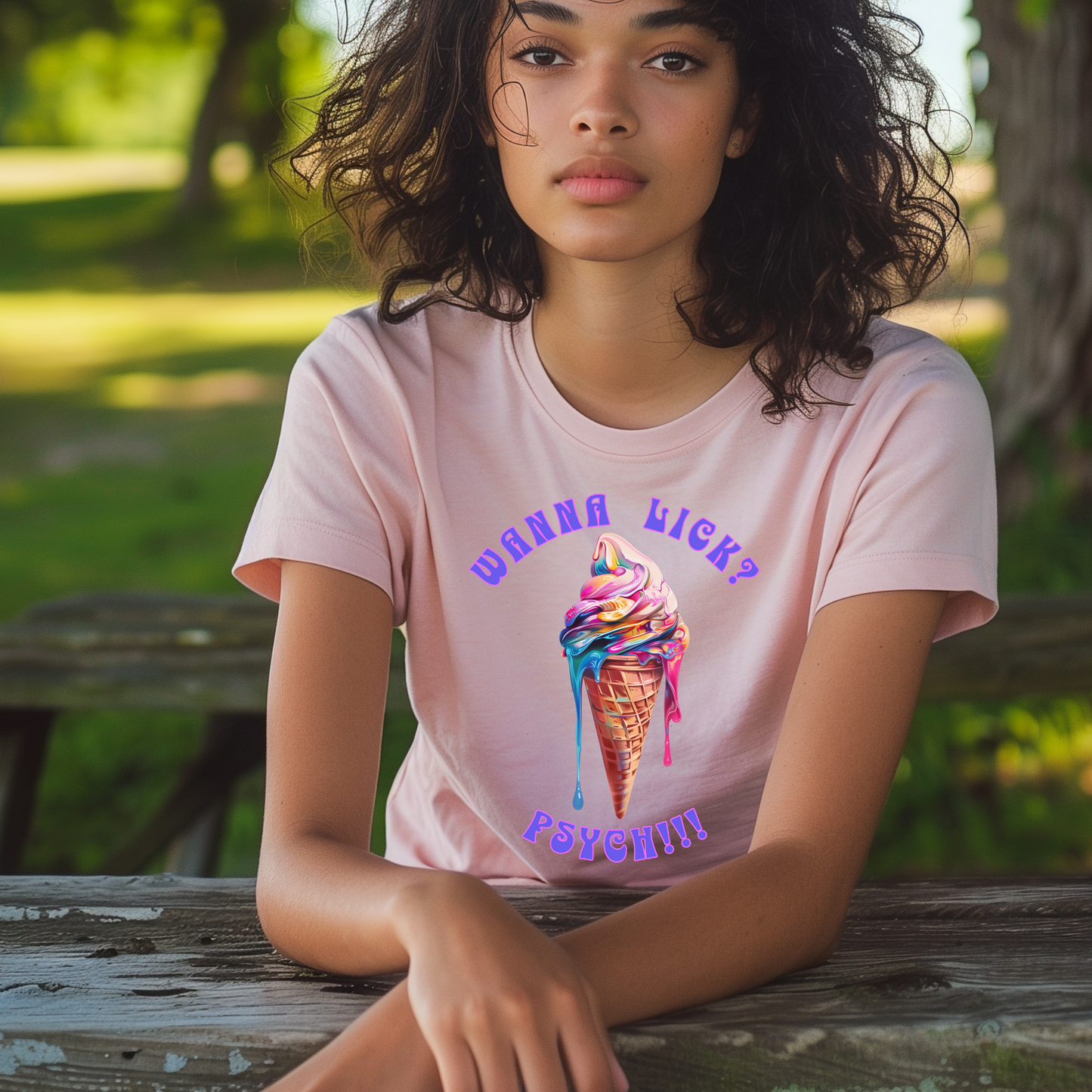Wanna Lick - Psych!!! Unisex Softstyle T-Shirt