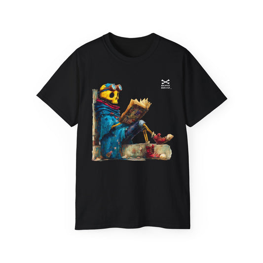Skeleton Reading Book Tee