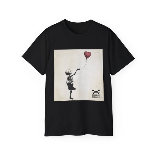 Skeleton Banksy Style Graphic Tee